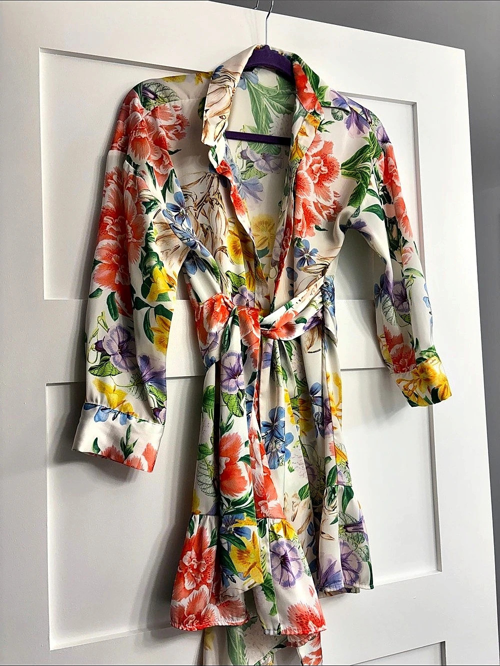 Zara Floral Midi Dress Multicolor Size Medium Like New